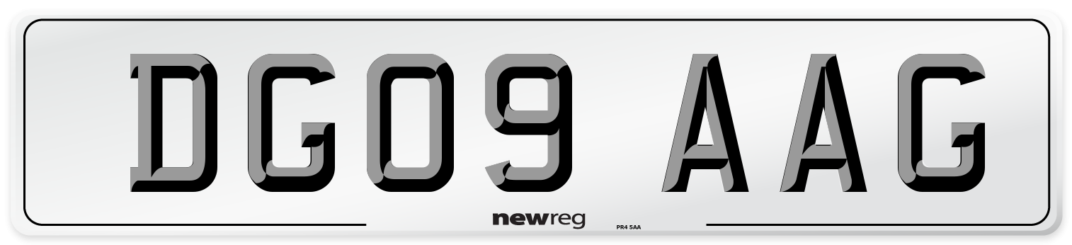 DG09 AAG Number Plate from New Reg